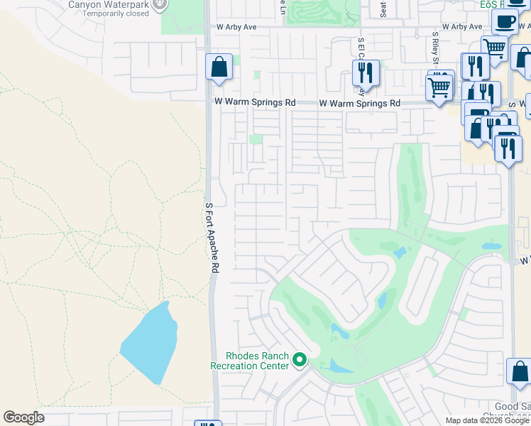map of restaurants, bars, coffee shops, grocery stores, and more near 204 Hickory Heights Avenue in Las Vegas