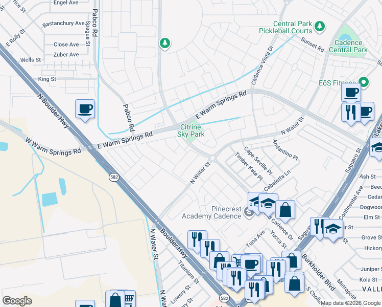 map of restaurants, bars, coffee shops, grocery stores, and more near 670 Semitone Lane in Henderson