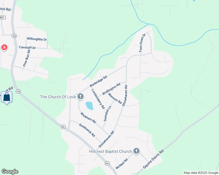 map of restaurants, bars, coffee shops, grocery stores, and more near 1625 Bridlington Road in Kernersville