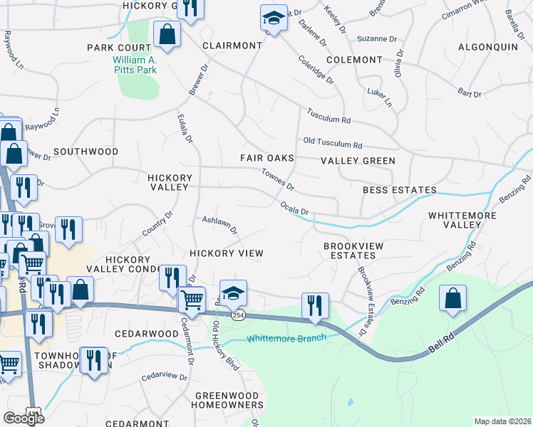 map of restaurants, bars, coffee shops, grocery stores, and more near 209 Ash Grove Drive in Nashville