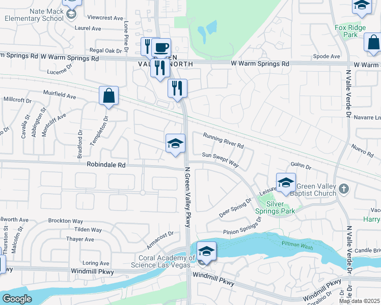 map of restaurants, bars, coffee shops, grocery stores, and more near 2132 Inverness Drive in Henderson