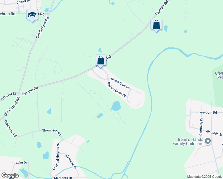 map of restaurants, bars, coffee shops, grocery stores, and more near 1003 Golden Crest Drive in Durham
