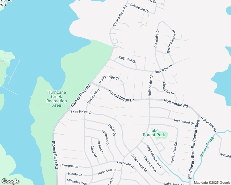 map of restaurants, bars, coffee shops, grocery stores, and more near 495 Forest Ridge Drive in La Vergne