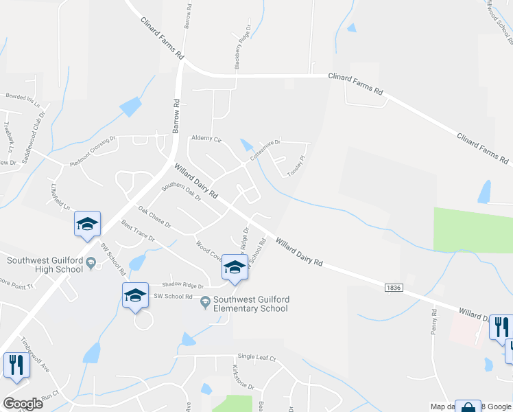 map of restaurants, bars, coffee shops, grocery stores, and more near 4310 Alderny Place in High Point