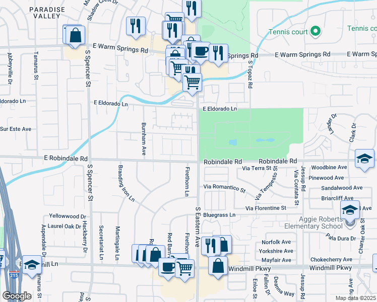 map of restaurants, bars, coffee shops, grocery stores, and more near 7667 Borealis Street in Las Vegas