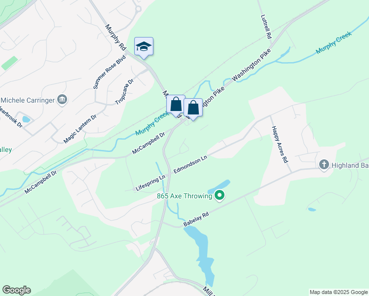 map of restaurants, bars, coffee shops, grocery stores, and more near 5842 Trestle Way in Knoxville