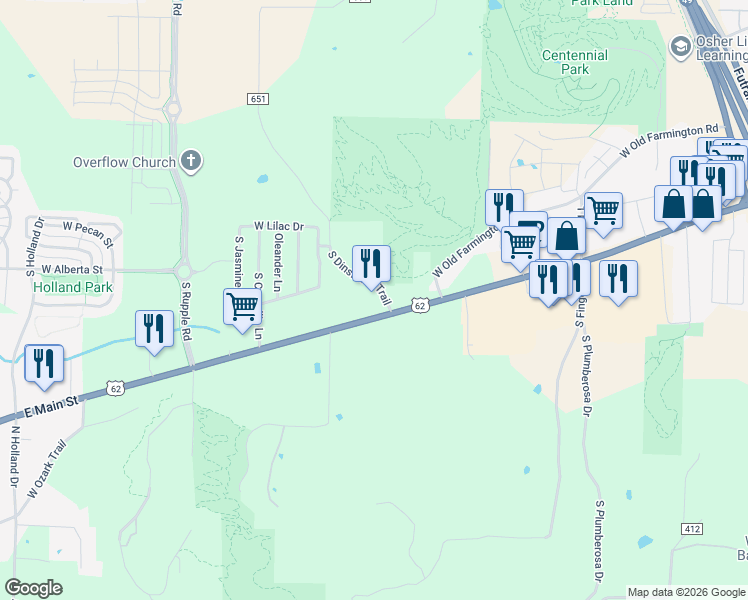 map of restaurants, bars, coffee shops, grocery stores, and more near 3570 Martin Luther King Junior Boulevard in Fayetteville