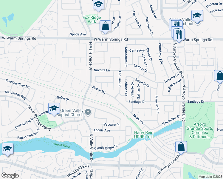 map of restaurants, bars, coffee shops, grocery stores, and more near 327 Fuente Drive in Henderson