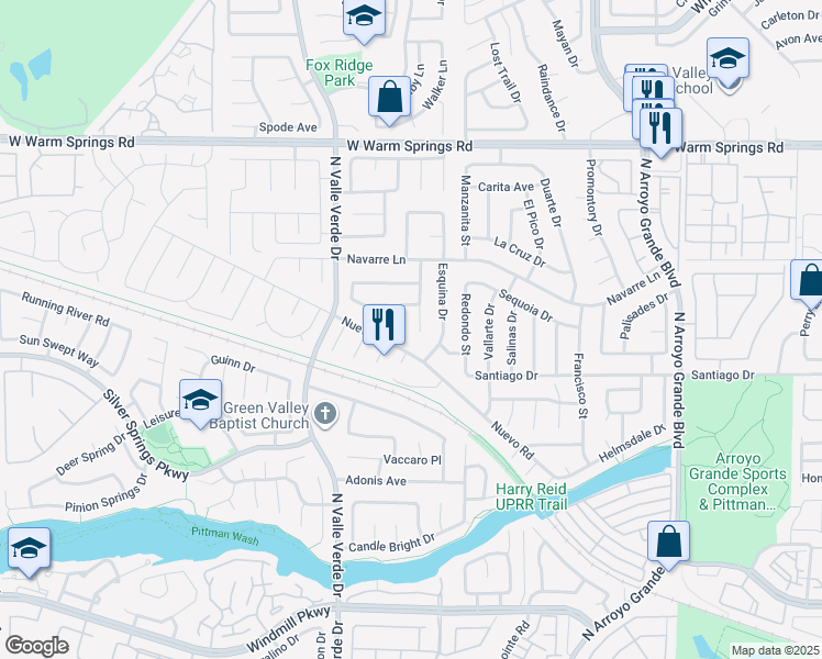 map of restaurants, bars, coffee shops, grocery stores, and more near 327 Fuente Drive in Henderson