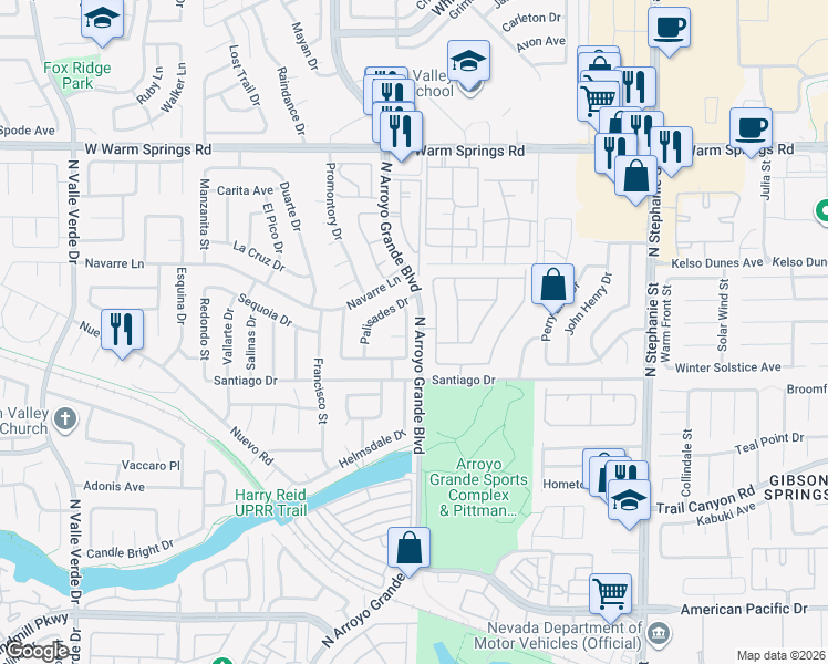 map of restaurants, bars, coffee shops, grocery stores, and more near 336 Palisades Drive in Henderson