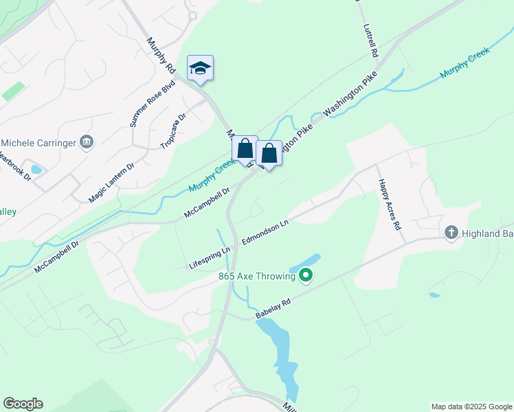 map of restaurants, bars, coffee shops, grocery stores, and more near 5842 Trestle Way in Knoxville