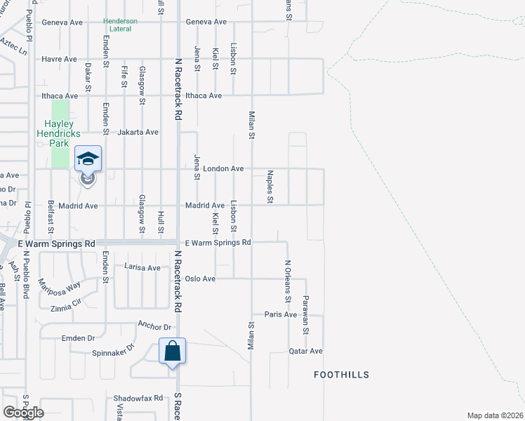 map of restaurants, bars, coffee shops, grocery stores, and more near 259 Milan Street in Henderson