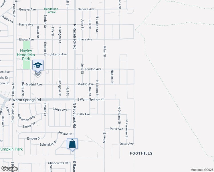 map of restaurants, bars, coffee shops, grocery stores, and more near 259 Milan Street in Henderson