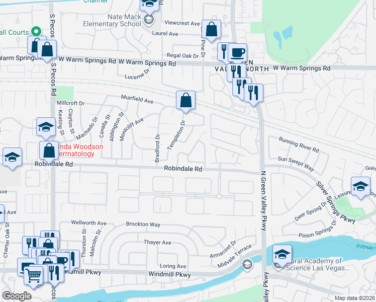 map of restaurants, bars, coffee shops, grocery stores, and more near 332 Hutchings Lane in Henderson
