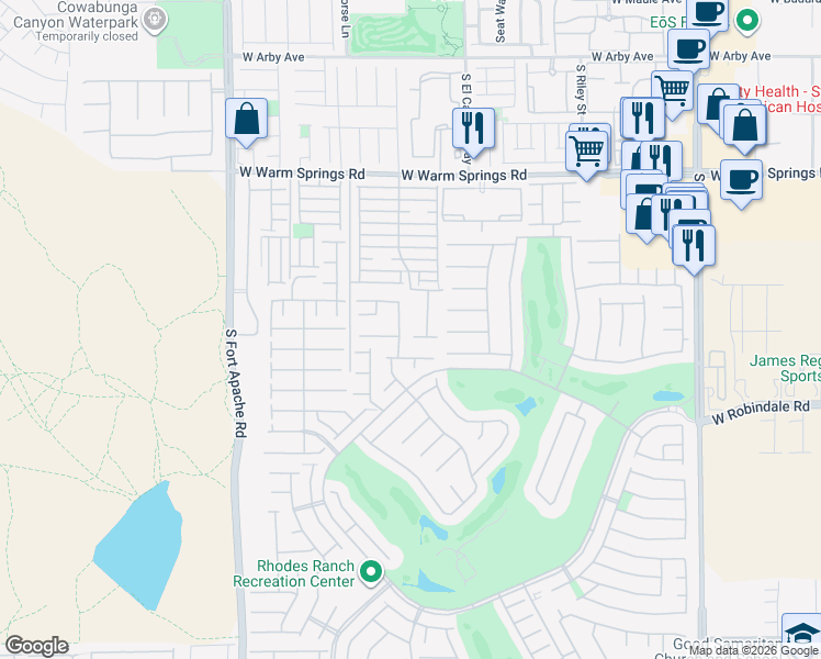 map of restaurants, bars, coffee shops, grocery stores, and more near 7546 Slipper Orchid Street in Las Vegas