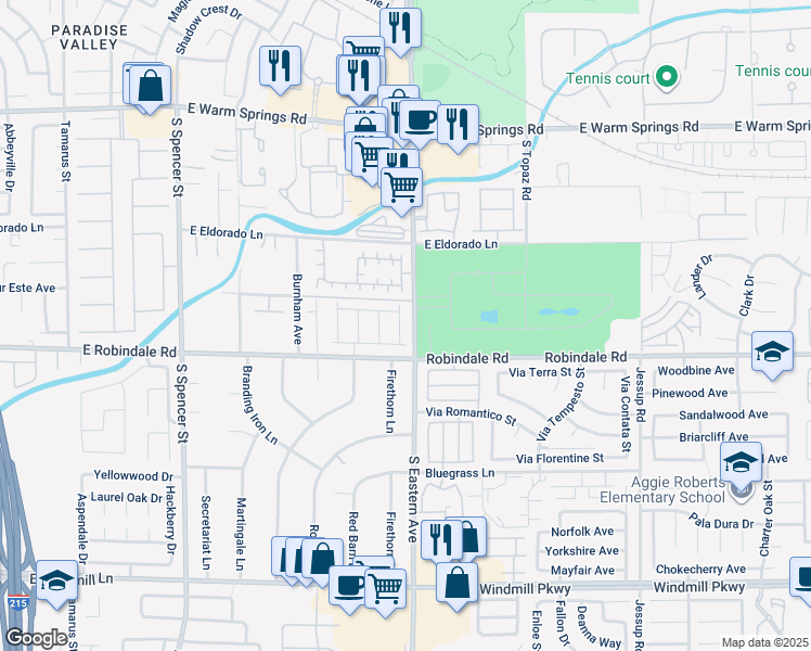 map of restaurants, bars, coffee shops, grocery stores, and more near 7644 Borealis Street in Las Vegas