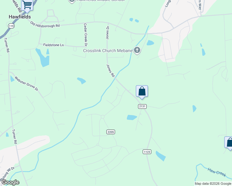 map of restaurants, bars, coffee shops, grocery stores, and more near 1276 Adrian Court in Mebane