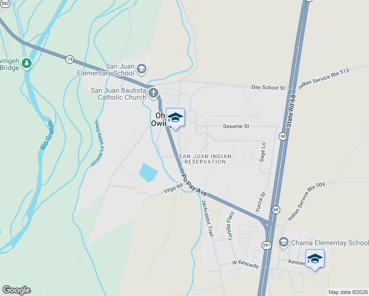 map of restaurants, bars, coffee shops, grocery stores, and more near in Ohkay Owingeh