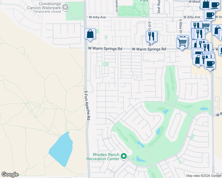 map of restaurants, bars, coffee shops, grocery stores, and more near 123 Corey Creek Court in Las Vegas
