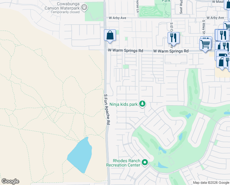 map of restaurants, bars, coffee shops, grocery stores, and more near 125 Standing Stone Street in Las Vegas