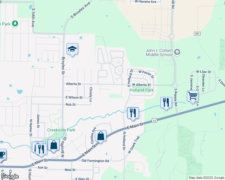 map of restaurants, bars, coffee shops, grocery stores, and more near 233 West Marietta Way in Farmington