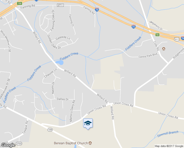 map of restaurants, bars, coffee shops, grocery stores, and more near 3226 Ginger Creek Lane in Winston-Salem