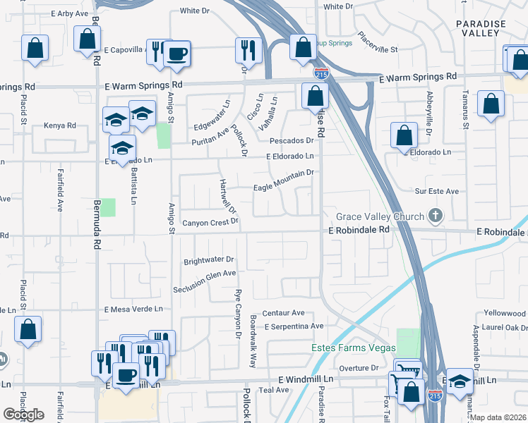 map of restaurants, bars, coffee shops, grocery stores, and more near 850 Buffwood Avenue in Las Vegas