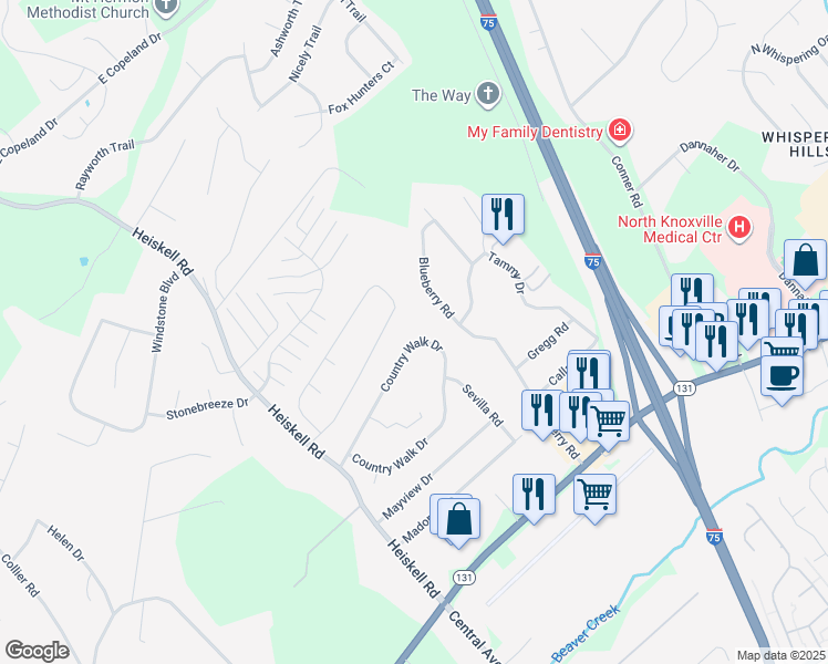 map of restaurants, bars, coffee shops, grocery stores, and more near 169 Country Walk Drive in Powell