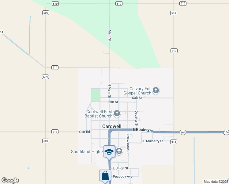 map of restaurants, bars, coffee shops, grocery stores, and more near 114 Hicks Street in Cardwell