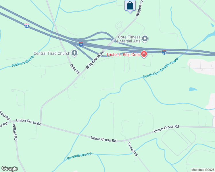 map of restaurants, bars, coffee shops, grocery stores, and more near 3483 Borum Drive in Winston-Salem