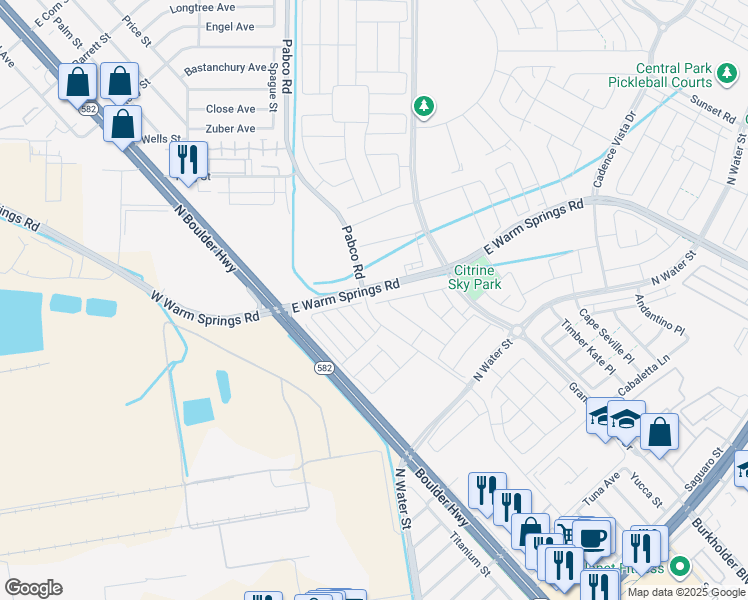 map of restaurants, bars, coffee shops, grocery stores, and more near 121 Tardando Avenue in Henderson