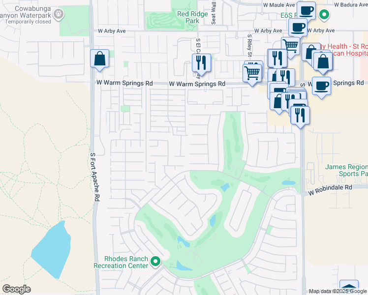 map of restaurants, bars, coffee shops, grocery stores, and more near 7552 Slipper Orchid Street in Las Vegas