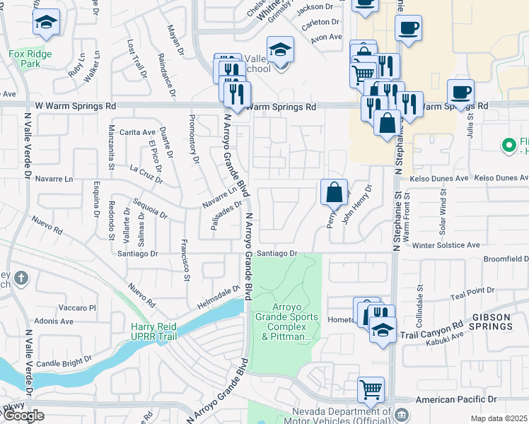 map of restaurants, bars, coffee shops, grocery stores, and more near 324 Laguna Glen Drive in Henderson