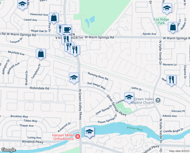 map of restaurants, bars, coffee shops, grocery stores, and more near 274 Table Rock in Henderson