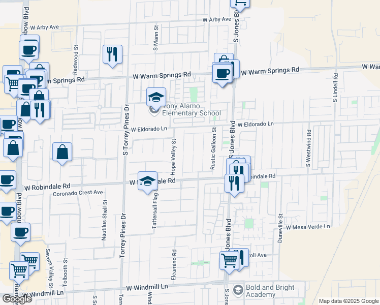 map of restaurants, bars, coffee shops, grocery stores, and more near 7591 Mermaid Song Court in Las Vegas