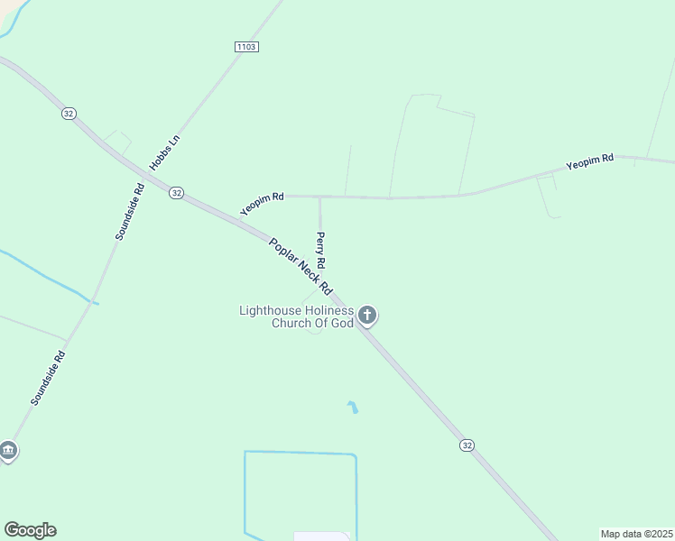 map of restaurants, bars, coffee shops, grocery stores, and more near 121 Perry Road in Edenton