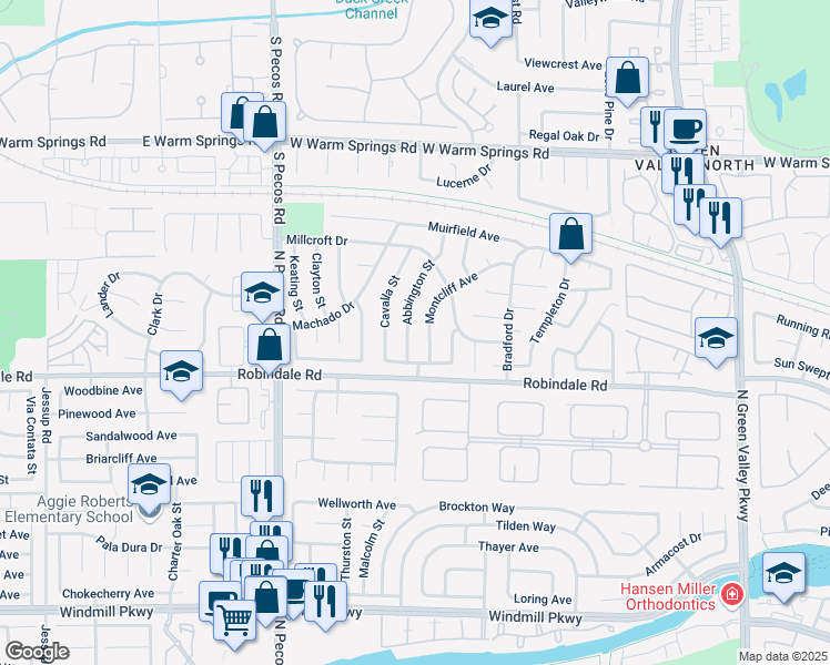 map of restaurants, bars, coffee shops, grocery stores, and more near 314 Abbington Street in Henderson