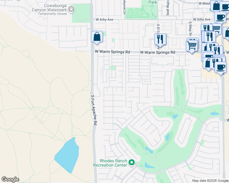map of restaurants, bars, coffee shops, grocery stores, and more near 123 Corey Creek Court in Las Vegas