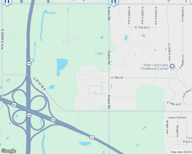 map of restaurants, bars, coffee shops, grocery stores, and more near 213 South 49th Street in Broken Arrow