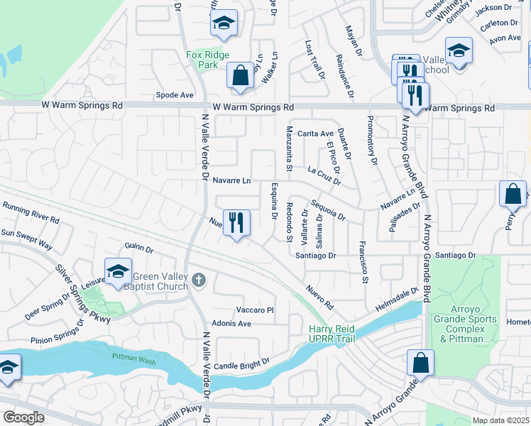 map of restaurants, bars, coffee shops, grocery stores, and more near 334 Fuente Drive in Henderson
