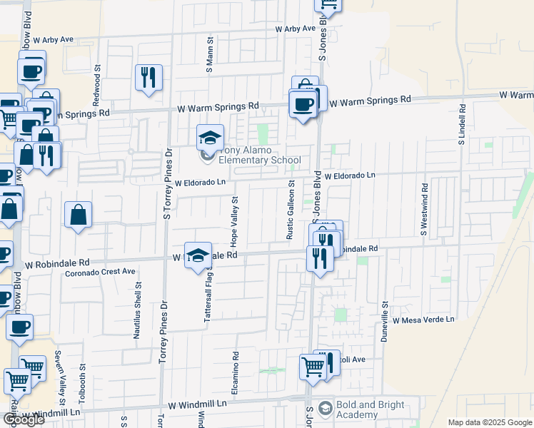 map of restaurants, bars, coffee shops, grocery stores, and more near 7592 Mermaid Song Court in Las Vegas