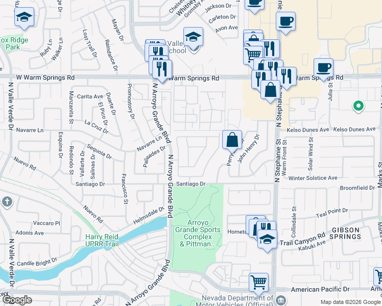 map of restaurants, bars, coffee shops, grocery stores, and more near 324 Greenleaf Glen Street in Henderson