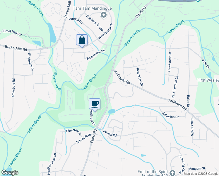 map of restaurants, bars, coffee shops, grocery stores, and more near 633 Ivy Glen Drive in Winston-Salem