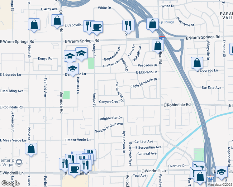 map of restaurants, bars, coffee shops, grocery stores, and more near 730 Helmhill Avenue in Las Vegas