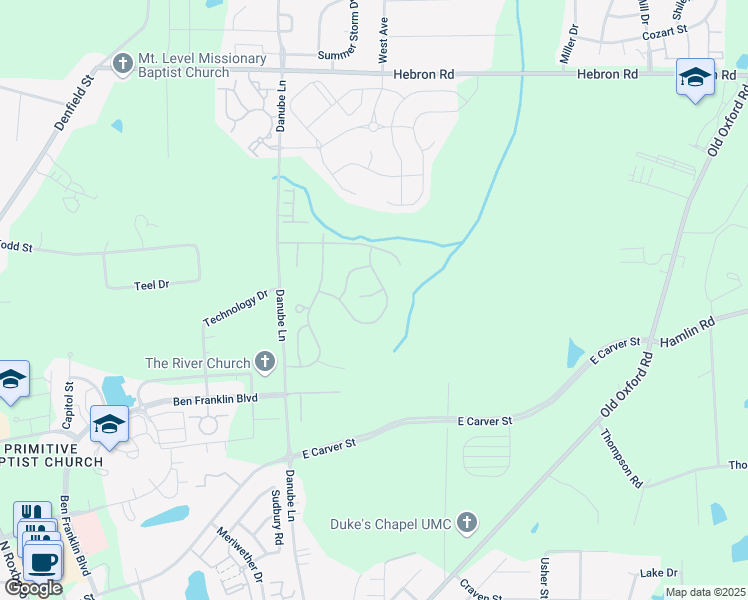 map of restaurants, bars, coffee shops, grocery stores, and more near 11 Grifton Place in Durham