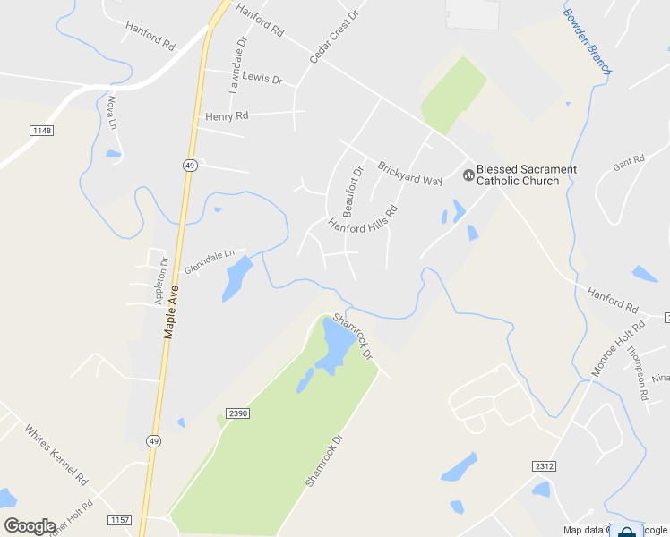 map of restaurants, bars, coffee shops, grocery stores, and more near 1608 Brambleton Court in Graham
