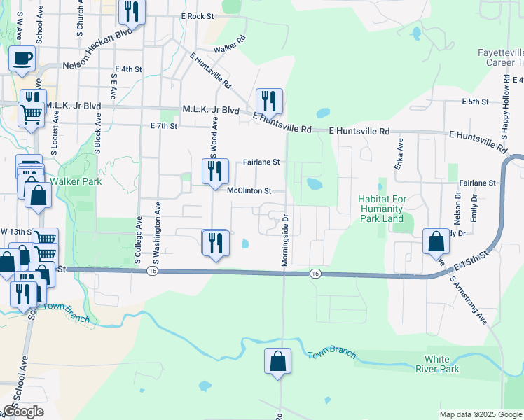 map of restaurants, bars, coffee shops, grocery stores, and more near 1142 Lightship Way in Fayetteville