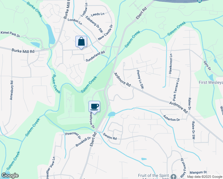 map of restaurants, bars, coffee shops, grocery stores, and more near 1031 Ivy Glen Drive in Winston-Salem