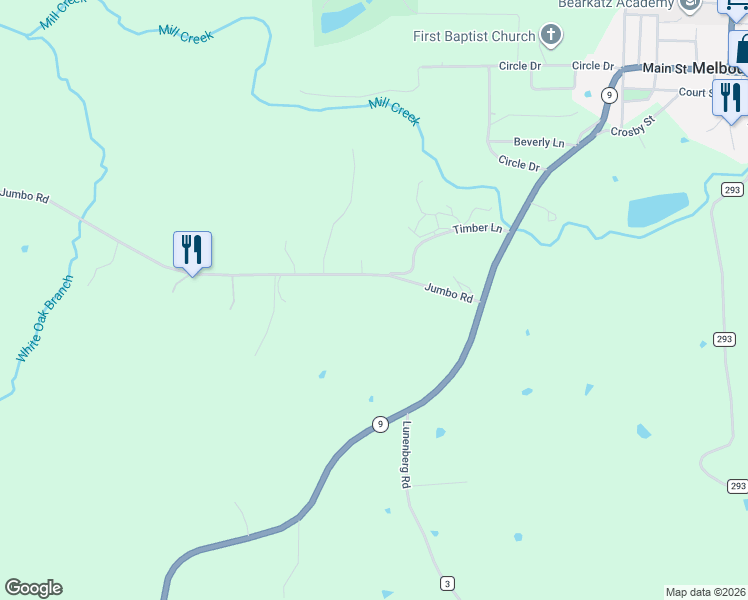 map of restaurants, bars, coffee shops, grocery stores, and more near 284 Jumbo Road in Melbourne