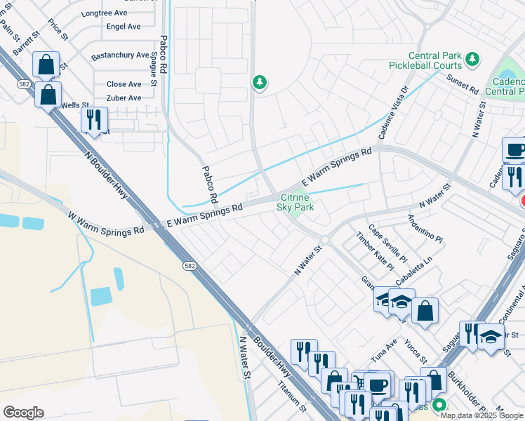 map of restaurants, bars, coffee shops, grocery stores, and more near 87 Tardando Avenue in Henderson
